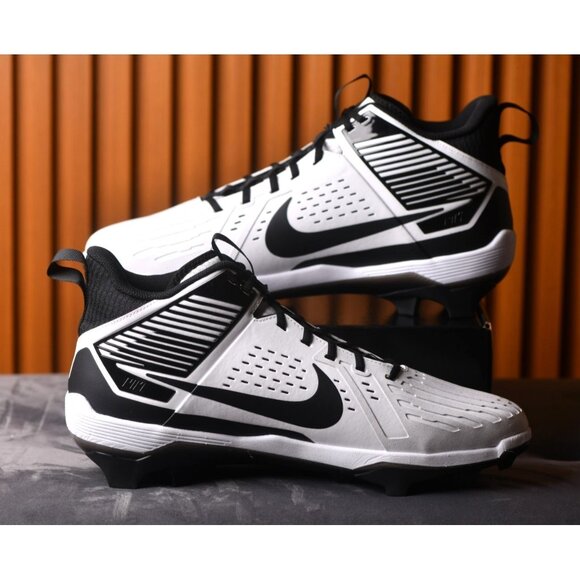 New! Size: 15 Men | Nike Alpha Menace Strong Football Cleats White/Black - Picture 7 of 16